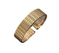 UsmAsk Correa de malla con hebilla de acero inoxidable for reloj, pulsera de acero ultrafina, cadena ancha de tamaño pequeño, 12mm, 14mm, 16mm, 18mm y 20mm(Gold,12mm)