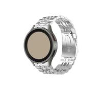 UsmAsk Correa de metal sin espacios for Samsung Galaxy Watch 6 5 Pro 45 mm 44 mm 40 mm Band Watch 6 4 Fit for Classic 47 mm 43 mm Acero inoxidable con extremo curvado(Silver,Galaxy Watch5 44mm)