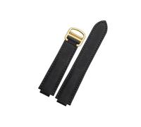 UsmAsk Correa de nailon for reloj Cartier, globo azul, boca elevada, pulsera de repuesto de tamaño grande y mediano, Caballero Negro 20 (Color : Black-gold, Size : 18.11mm)