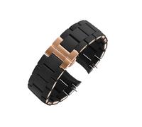UsmAsk Correa de reloj de acero y silicona apta for relojes AR5890 AR5889 AR5858 AR5920 AR5868 AR8023, correas de 23mm for hombre y mujer de 20mm (Color : Black rose gold, Size : 23mm for men)