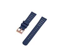 UsmAsk Correa de reloj de caucho con flúor de liberación rápida, estructura porosa, 20mm, 22mm, nuevo diseño, banda de reloj de caucho FPM/FKM (Color : Blue Rose Gold, Size : 20mm)
