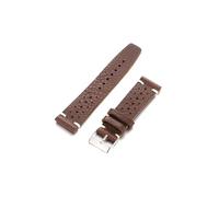 UsmAsk Correa de reloj de cuero genuino hecha a mano, correa de reloj transpirable perforada de carreras de Rally for hombres y mujeres, 18mm, 20mm, 22mm y 24mm (Color : Brown, Size : 18mm)