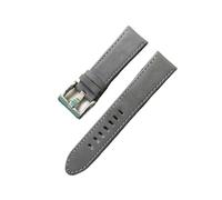 UsmAsk Correa de reloj de cuero genuino Mate de 22mm, repuesto apto for correa de reloj for Montblanc, pulsera con correa for muñeca for hombres y mujeres (Color : Gray with buckle, Size : 22mm)