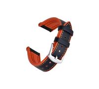 UsmAsk Correa de reloj de goma de cuero 20 mm 22 mm Correas de reloj FKM multicolor Hebilla cepillada de acero inoxidable (Color : Black orange, Size : 22mm)