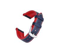 UsmAsk Correa de reloj de goma de cuero 20 mm 22 mm Correas de reloj FKM multicolor Hebilla cepillada de acero inoxidable (Color : Blue red, Size : 20mm)