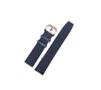 UsmAsk Correa de reloj de lona for hombre Mido Navigator Polo M026.830.18.091.00, correa de reloj de cuero suave y cómoda, resistente al agua, 21mm (Color : Blue-rose gold, Size : 21mm)