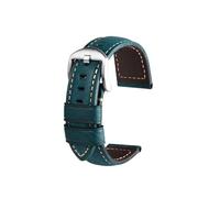 UsmAsk Correa de Reloj Lumino for Panerai PA441 PAM01661, Correas de Reloj de Piel de Vaca Italiana Gruesa, Pulsera Masculina Vintage 24 (Color : Blue Silver, Size : 26mm)
