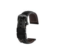 UsmAsk Correa de reloj Lumino for Panerai PA441 PAM01661, correas de reloj de piel de vaca italiana gruesa, pulsera masculina Vintage 24 (Color : Black black, Size : 22mm)