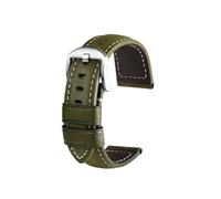 UsmAsk Correa de reloj Lumino for Panerai PA441 PAM01661, correas de reloj de piel de vaca italiana gruesa, pulsera masculina Vintage 24 (Color : Green silver, Size : 22mm)