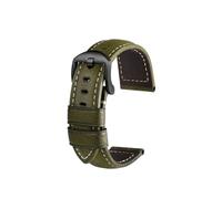 UsmAsk Correa de reloj Lumino for Panerai PA441 PAM01661, correas de reloj de piel de vaca italiana gruesa, pulsera masculina Vintage 24 (Color : Green black, Size : 22mm)