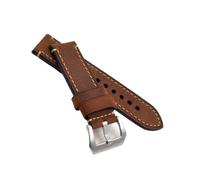 UsmAsk Correa de reloj vintage hecha a mano de piel auténtica, correas de reloj de 20, 22, 24mm y 26mm, accesorios de correa de reloj for hombre y mujer, color negro y marrón (Color : A, Size : 22mm)