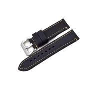 UsmAsk Correa de reloj vintage hecha a mano de piel auténtica, correas de reloj de 20, 22, 24mm y 26mm, accesorios de correa de reloj for hombre y mujer, color negro y marrón (Color : B, Size : 22mm)