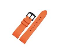UsmAsk Correa FKM de liberación rápida, accesorios for relojes de buceo for hombres y mujeres, correa de goma fluorada de 20mm, 22mm y 24mm (Color : Orange-Black, Size : 24mm)