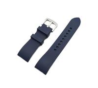 UsmAsk Correa FKM de liberación rápida, accesorios for relojes de buceo for hombres y mujeres, correa de goma fluorada de 20mm, 22mm y 24mm (Color : Deep Blue-silver, Size : 24mm)
