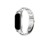 UsmAsk Correas aptas for Mi Band 5 6 7 Pulsera de metal aptas for Xiaomi Mi Band 4 3 Correas Pulseras Pulsera aptas for Mi Band 6 Correas Miband Gobal Version(V Style Silver,For Mi Band 3 4)