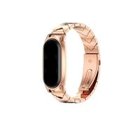 UsmAsk Correas aptas for Mi Band 5 6 7 Pulsera de metal aptas for Xiaomi Mi Band 4 3 Correas Pulseras Pulsera aptas for Mi Band 6 Correas Miband Gobal Version(V Style Rose Gold,For Mi Band 5 6)