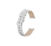 UsmAsk Correas de reloj de cuero genuino for mujer, 8mm, 10mm, 12mm, 14mm, 16mm, 18mm, 19mm, 20mm, pulsera de repuesto for mujer (Color : White, Size : 18mm)