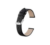 UsmAsk Correas de reloj de cuero genuino for mujer, 8mm, 10mm, 12mm, 14mm, 16mm, 18mm, 19mm, 20mm, pulsera de repuesto for mujer (Color : Black, Size : 20mm)