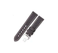 UsmAsk Correas de reloj de cuero genuino transpirable for hombres y mujeres, correa de 5 colores, 20mm, 22mm, 24mm, cierre desplegable for reloj inteligente (Color : Black, Size : 22mm)