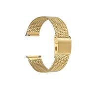 UsmAsk Correas de reloj de metal Acero inoxidable 316L 14 mm 16 mm 18 mm 20 mm 22 mm Correas de liberación rápida de malla tejida for hombres y mujeres (Color : Gold, Size : 16mm)
