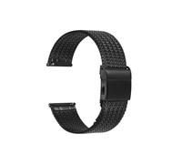 UsmAsk Correas de reloj de metal Acero inoxidable 316L 14 mm 16 mm 18 mm 20 mm 22 mm Correas de liberación rápida de malla tejida for hombres y mujeres (Color : Black, Size : 18mm)