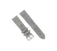 UsmAsk Correas de reloj Vintage de cuero de ante, correa de repuesto azul for accesorios de reloj, 18mm, 20mm, 22mm y 24mm (Color : Gray, Size : 24mm)