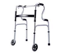 UsmAsk Folding Lightweight Height Adjustable Aluminium Walking Frame with 2 Wheels For Elderly Yearn for