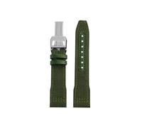UsmAsk Pulsera azul y verde de 20, 21 y 22mm apta for correa de reloj de cuero genuino de nailon for IWC (Color : Green silver folding, Size : 21mm)