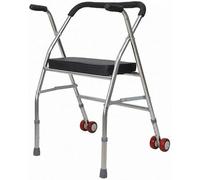 UsmAsk Very Light, Stainless Steel, Foldable Two-Wheeled Walking Frame with Seat Yearn for