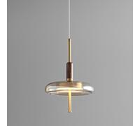 USMCPQVXN Lámpara Colgante de Mesita de Noche de Cristal Moderna de Mediados de Siglo, Lámpara Colgante de Isla de Cocina de Nogal Industrial Retro, Lámpara Colgante de Latón de Creatividad Nórdica pa