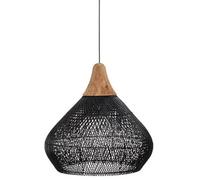 USMCPQVXN Lámpara Colgante de Ratán, de Madera Y Mimbre Negro, de Bambú, Estilo Rústico Vintage, Estilo Jaula, para Comedor, Cocina, Isla, Sala de Estar Y Dormitorio./Estilo B