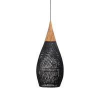USMCPQVXN Lámpara Colgante de Ratán, de Madera Y Mimbre Negro, de Bambú, Estilo Rústico Vintage, Estilo Jaula, para Comedor, Cocina, Isla, Sala de Estar Y Dormitorio./un Estilo