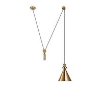 USMCPQVXN Lámpara Colgante Moderna, Lámpara de Techo Dorada con Polea Ajustable en Altura, Kits de Lámpara de Suspensión Geométrica para Comedor, Sala de Estar, Oficina, Cafetería, Bar, Lámpara de Ara