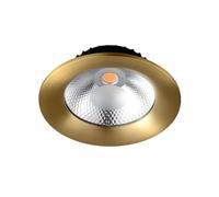 USMCPQVXN Lámpara de Techo Led Rede 12 W, Panel de Latón Cepillado, Luz Empotrada para Decoración de Interiores, Foco Regulable de 3000 K/4000 K/6000 K para Baño, Restaurante, Ático/Oro