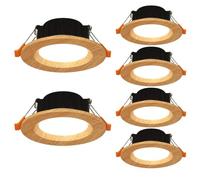 USMJQVZ 2CCT Iluminación empotrable LED Ultrafina 3000K/6000K Seleccionable, Paquete de 6 Luces LED empotrables de Techo, 5 W, 7 W, Panel de Luces de Color Madera Maciza para Pasillo