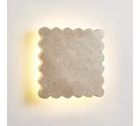 USMJQVZ Apliques de Pared LED Cuadrados Amarillos de travertino de 12 W, Estilo WABI Sabi, con iluminación de Piedra de Cueva, luz de 3000 K, cableados, 20 cm de Alto, lámpara Moderna Interiores