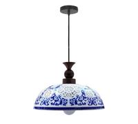 USMJQVZ Lámpara Colgante de cerámica clásica China, lámpara Colgante de Porcelana Azul y Blanca Dibujada a Mano, lámpara de araña Vintage de Estilo rústico para Cocina, Isla, Comedor, Sala de Estar