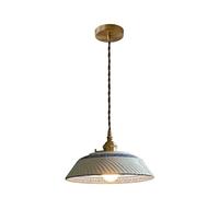 USMJQVZ Lámpara Colgante de cerámica de 9,1 Pulgadas, lámpara Colgante de Porcelana China Azul y Blanca, lámpara Colgante de Techo Ajustable Estilo Granja Retro para el hogar, Dormitorio, Comedor.