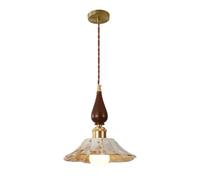 USMJQVZ Lámpara Colgante de cerámica rústica de 8,7 Pulgadas para Isla de Cocina, lámpara Colgante de cerámica única, lámpara Colgante Industrial de Nogal nórdico para Comedor, mesita de Noche