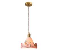 USMJQVZ Lámpara Colgante de cerámica Tallada en Rosa, Moderna lámpara Colgante Dorada para Isla de Cocina, lámpara Colgante de Techo Ajustable con Flores talladas en Rosa, lámpara de araña