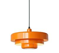 USMJQVZ Lámpara Colgante de Metal Naranja para Restaurante, 3 Niveles, Verde, metálico, decoración para Dormitorio, Comedor, lámpara Colgante de Techo, Accesorio de iluminación Ajustable, Blanco