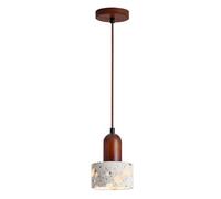 USMJQVZ Lámpara Colgante de Mini terrazo de Piedra Natural nórdica, lámpara de araña de Madera WABI-Sabi, lámpara de Mesa de Comedor, lámpara Colgante de mesilla de Noche, lámpara de Pasillo de