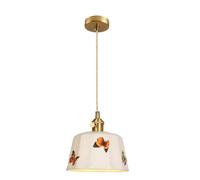 USMJQVZ Lámpara Colgante de Porcelana con decoración de Mariposa Blanca, lámpara Colgante Vintage de Metal, lámpara Colgante Ajustable, lámpara de araña nórdica Moderna para Cocina, Isla, Comedor,