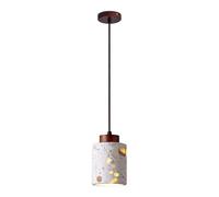 USMJQVZ Lámpara Colgante Japonesa WABI Sabi de Piedra Natural, lámpara Colgante nórdica de terrazo para Isla de Cocina, lámpara de araña de Madera Vintage para Comedor, mesita de Noche, recibidor,