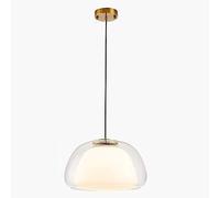 USMJQVZ Lámpara Colgante Moderna de Vidrio Transparente de 1 luz con Pantalla de Vidrio Doble Iluminación Colgante de Cocina Lámpara Colgante, Comedor de Granja sobre Fregadero Lámparas de Techo