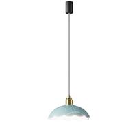 USMJQVZ Lámpara Colgante Moderna para Cocina, lámpara Colgante de cerámica con Flores Azules y Altura Ajustable, atenuación Tricolor, para Bar, Loft, Dormitorio y Comedor.