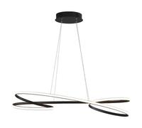 USMJQVZ Lámpara De Comedor Moderna Luz De Isla LED, Lámpara De Araña Circular Lineal LED Regulable con Control Remoto, Luces Colgantes Negras De Altura Ajustable Iluminación De Isla De Cocina