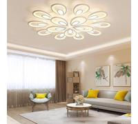 USMJQVZ Lámpara de Techo LED Moderna para Sala de Estar nórdica, lámpara de Techo de Montaje Empotrado con Forma de Flor Regulable de 15 Cabezales, iluminación de lámpara de Techo Grande 200 W