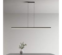 USMJQVZ Lámpara Lineal LED Moderna, Luces de Isla LED de Metal Negro, lámpara Colgante, iluminación Colgante Lineal con Temperatura de Color Ajustable de 3000K/6000K para Comedor, Cocina, Isla,