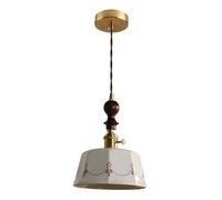 USMJQVZ Lámparas Colgantes de cerámica, iluminación Colgante de cerámica Pintada a Mano de Madera Vintage de 7.1 Pulgadas, Luces Colgantes para Isla de Cocina, iluminación Colgante de Altura